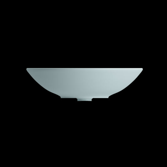 Venezia Vessel Fireclay 15.75 in. with Matching Drain Cover in Matte Ice Blue
