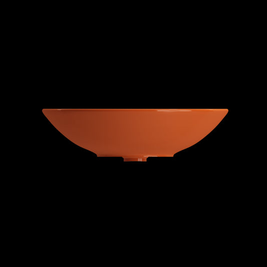 Venezia Vessel Fireclay 15.75 in. with Matching Drain Cover in Orange
