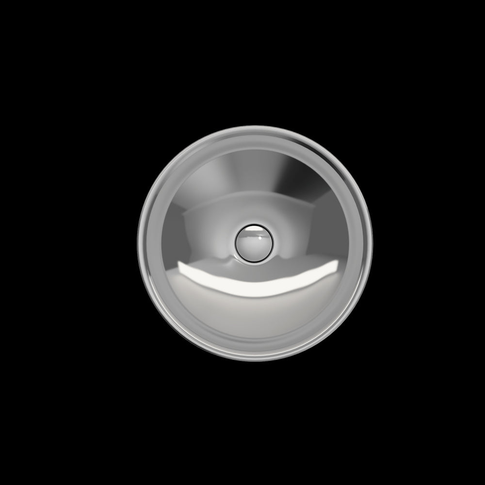 Venezia Vessel Fireclay 15.75 in. with Matching Drain Cover in Platinum