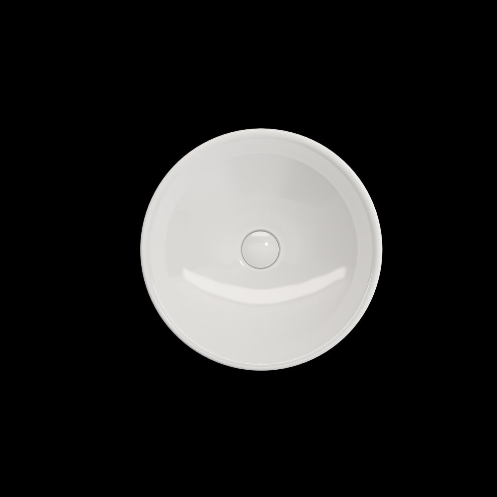 Venezia Vessel Fireclay 15.75 in. with Matching Drain Cover in White