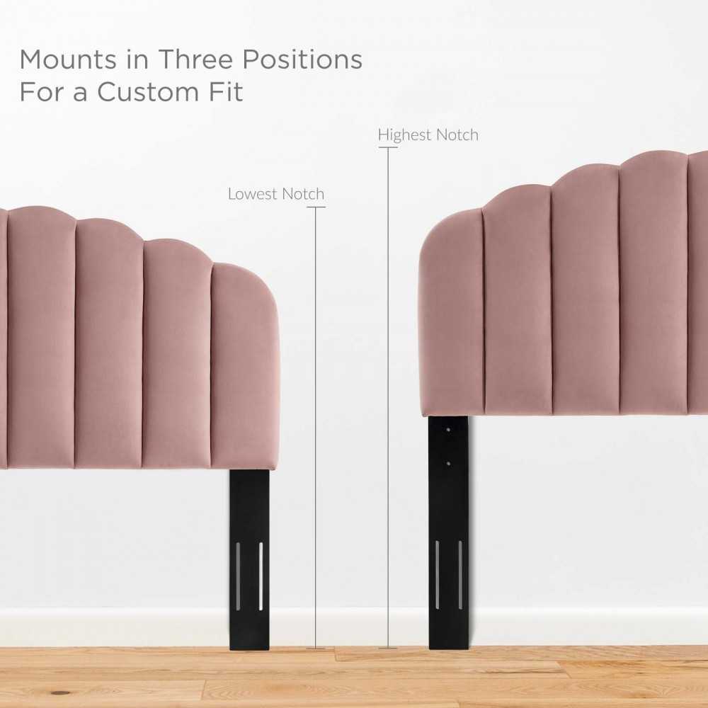 Veronique Full/Queen Performance Velvet Headboard, Dusty Rose