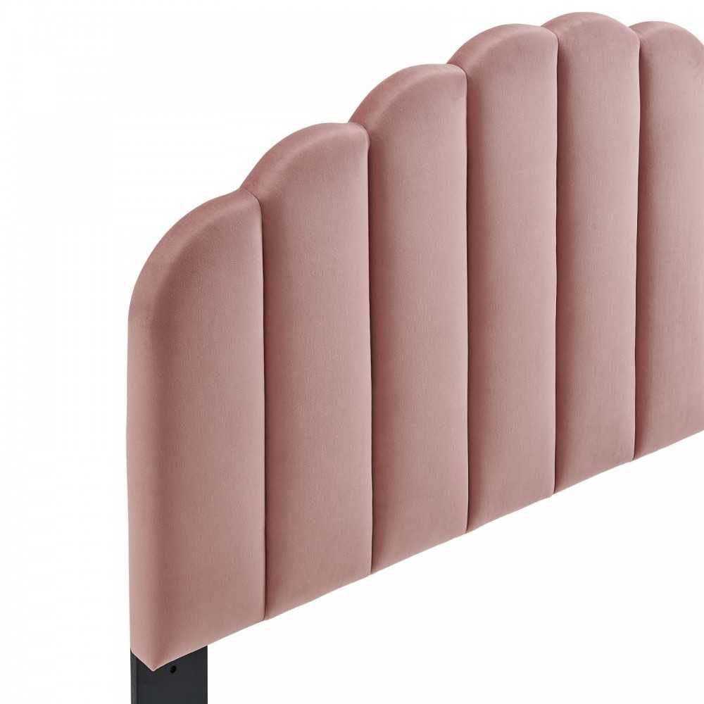 Veronique Full/Queen Performance Velvet Headboard, Dusty Rose