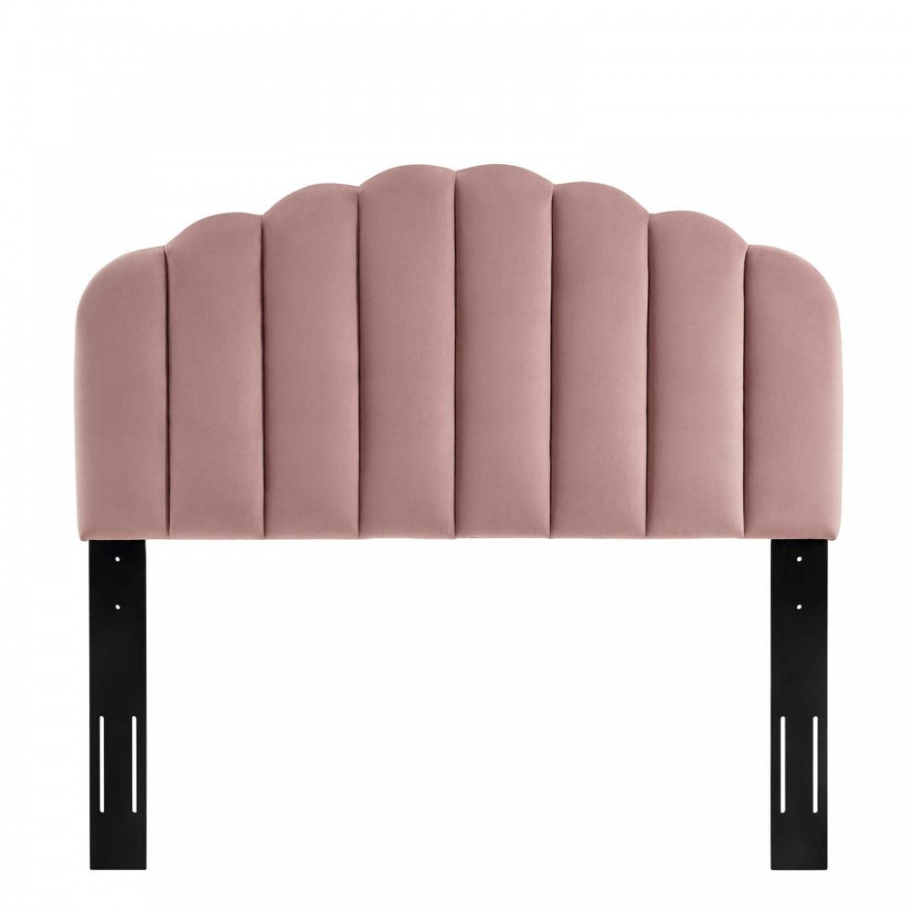 Veronique Full/Queen Performance Velvet Headboard, Dusty Rose