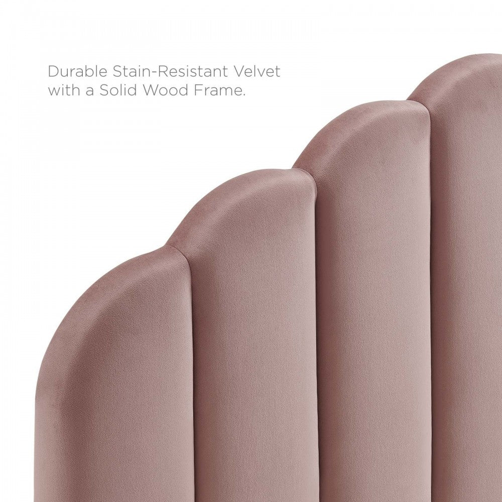 Veronique Full/Queen Performance Velvet Headboard, Dusty Rose