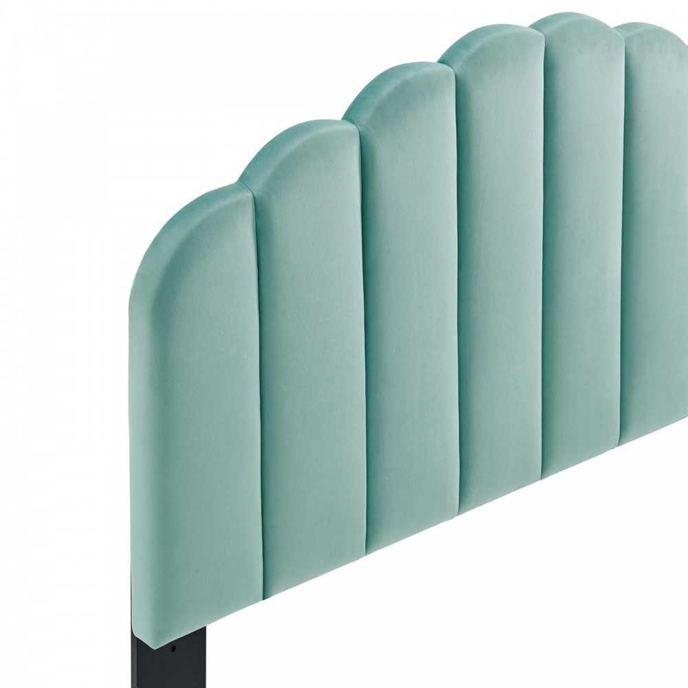 Veronique Full/Queen Performance Velvet Headboard, Mint