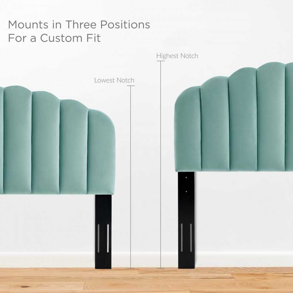 Veronique Full/Queen Performance Velvet Headboard, Mint