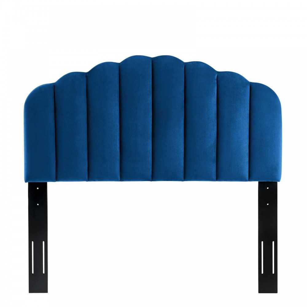 Veronique Full/Queen Performance Velvet Headboard, Navy