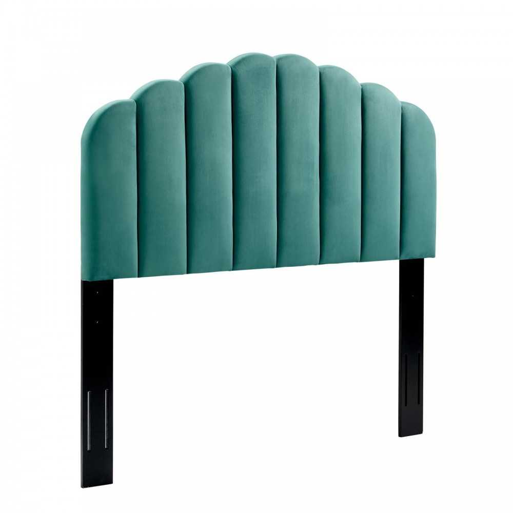 Veronique Full/Queen Performance Velvet Headboard, Teal