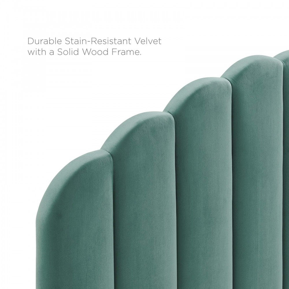 Veronique Full/Queen Performance Velvet Headboard, Teal