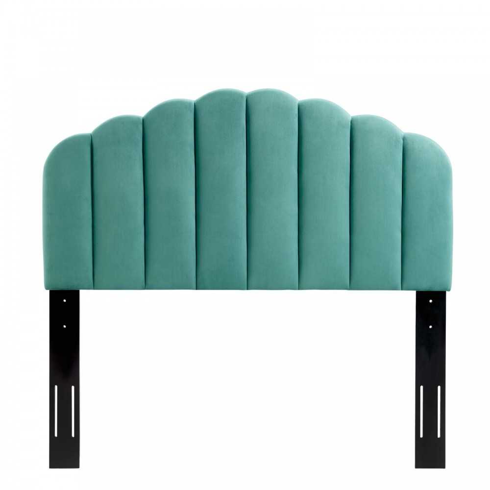 Veronique Full/Queen Performance Velvet Headboard, Teal