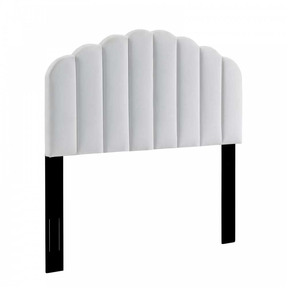 Veronique Full/Queen Performance Velvet Headboard, White