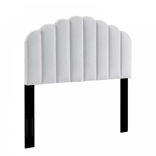 Veronique Full/Queen Performance Velvet Headboard, White