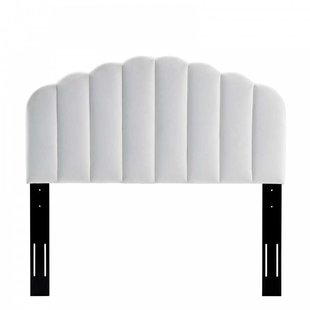 Veronique Full/Queen Performance Velvet Headboard, White