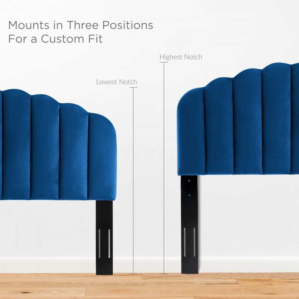 Veronique King/California King Performance Velvet Headboard, Navy
