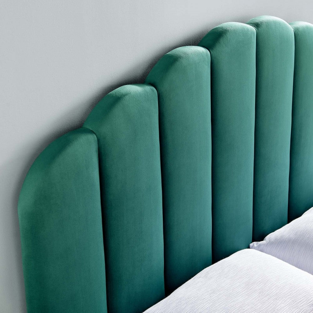 Veronique King/California King Performance Velvet Headboard, Teal