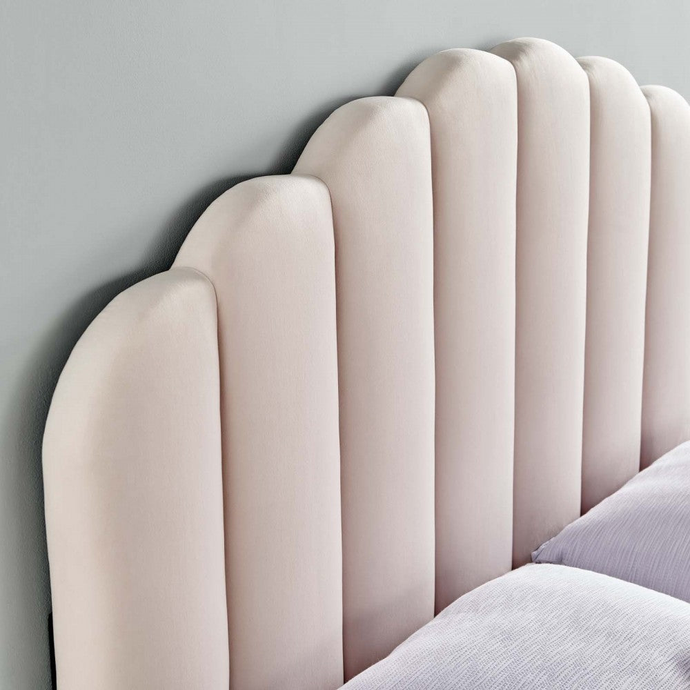 Veronique Twin Performance Velvet Headboard, Pink