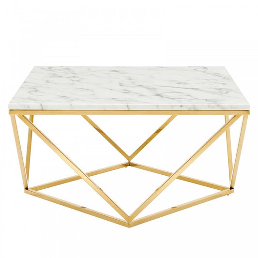 Vertex Gold Metal Stainless Steel Coffee Table