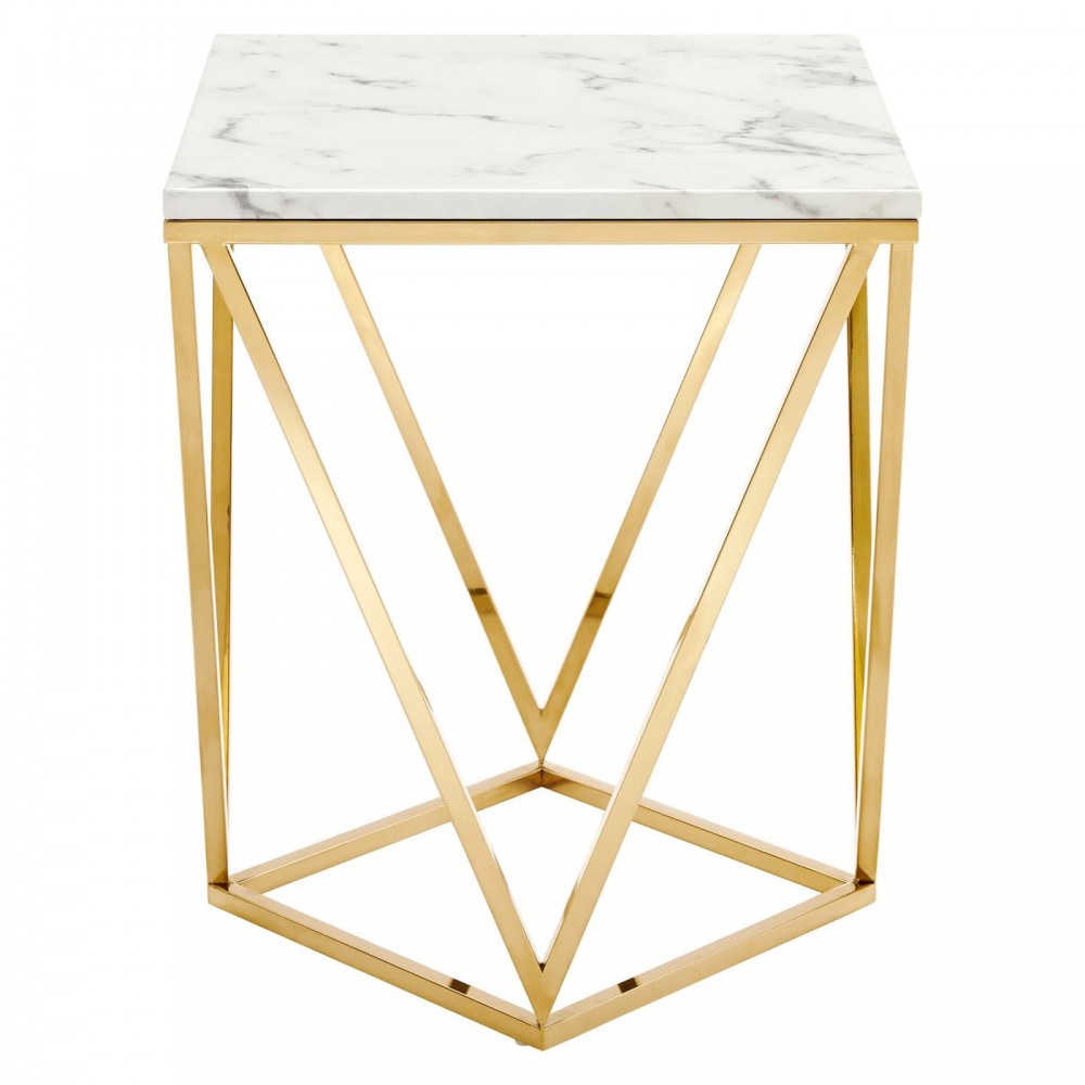 Vertex Gold Metal Stainless Steel End Table