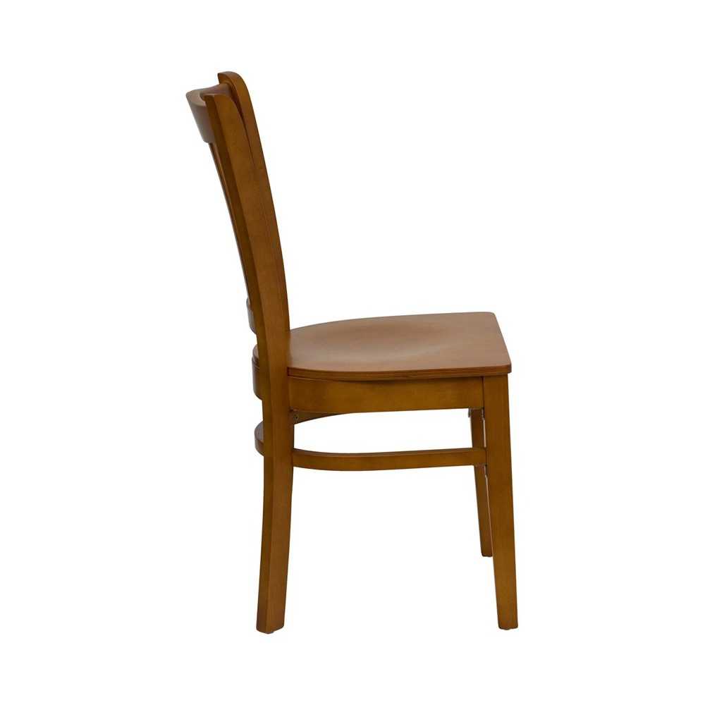 Vertical Slat Back Cherry Wood Restaurant Chair