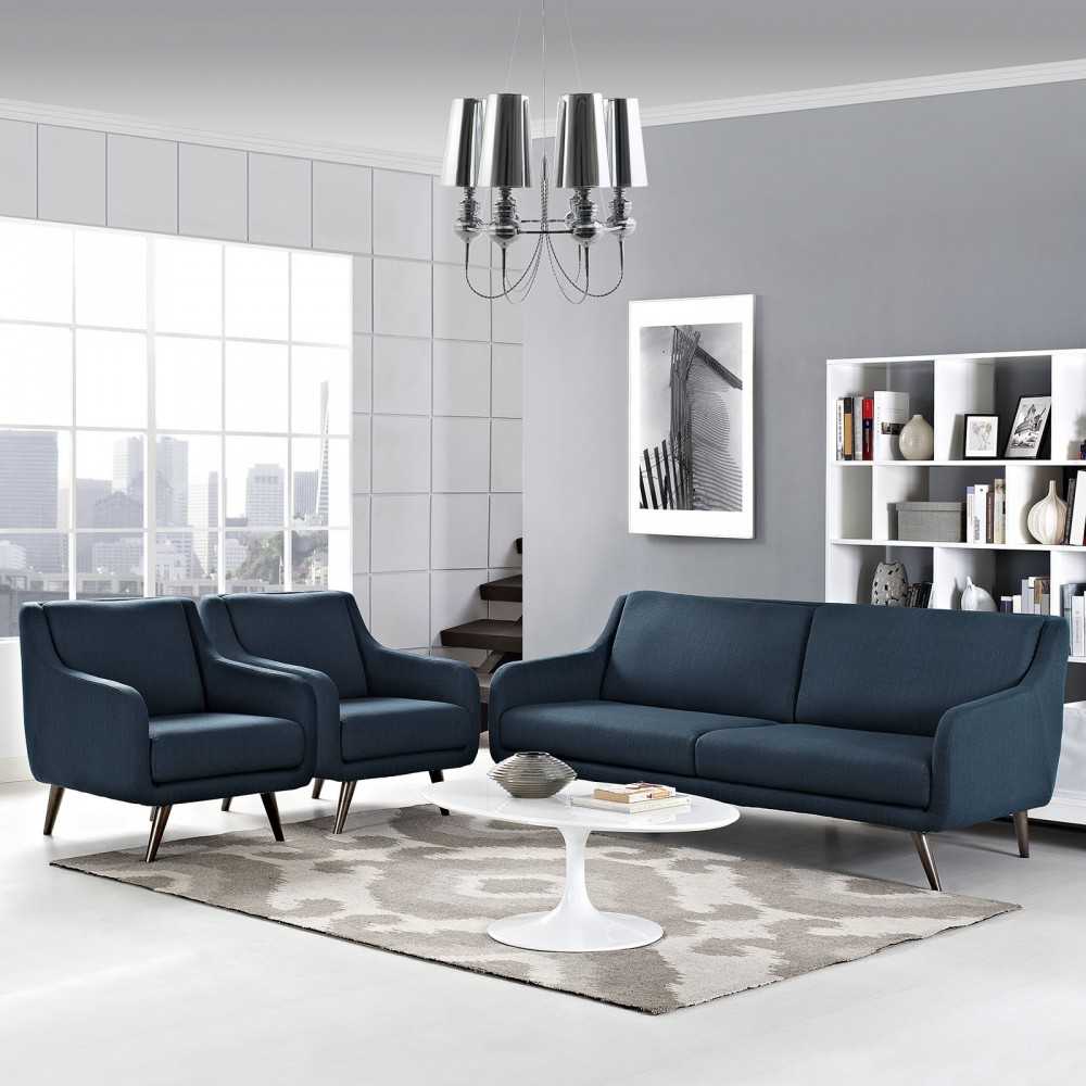 Verve Living Room Set Set of 3, Azure