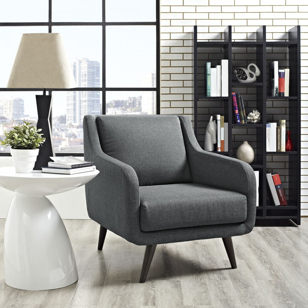 Verve Upholstered Fabric Armchair, Gray