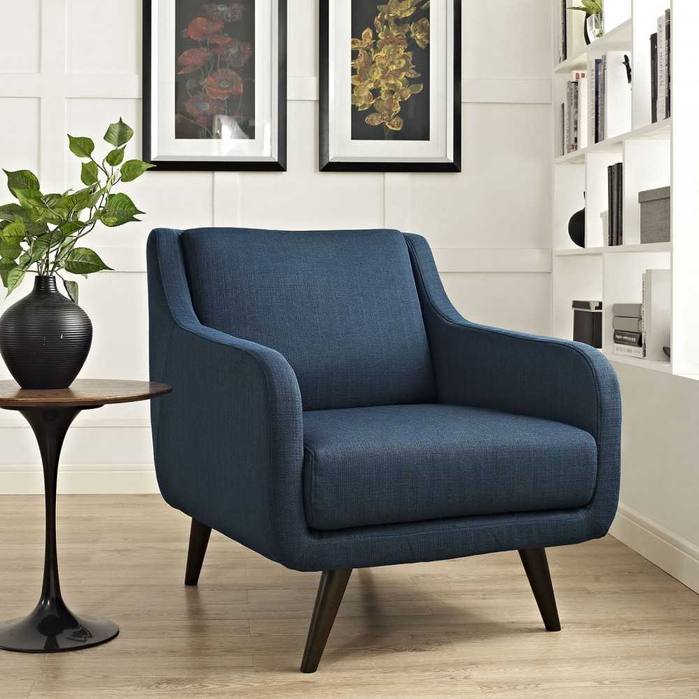 Verve Upholstered Fabric Armchair, Azure