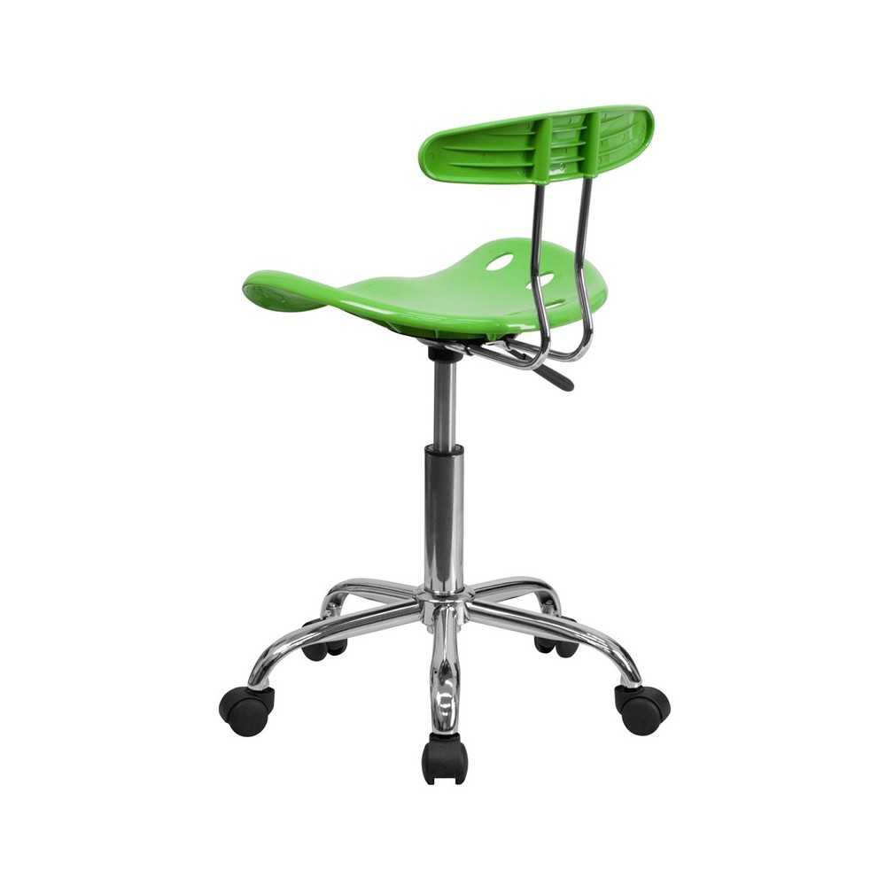 Vibrant Apple Green and Chrome Swivel Task Office Chair with Tractor Seat