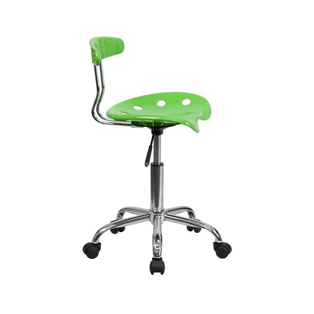 Vibrant Apple Green and Chrome Swivel Task Office Chair with Tractor Seat