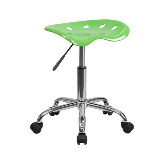 Vibrant Apple Green Tractor Seat and Chrome Stool