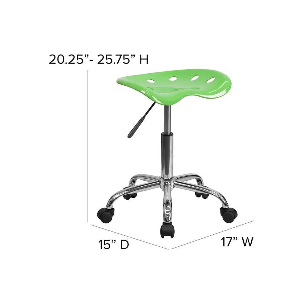 Vibrant Apple Green Tractor Seat and Chrome Stool