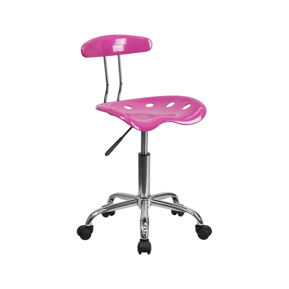 Vibrant Candy Heart and Chrome Swivel Task Office Chair with Tractor Seat