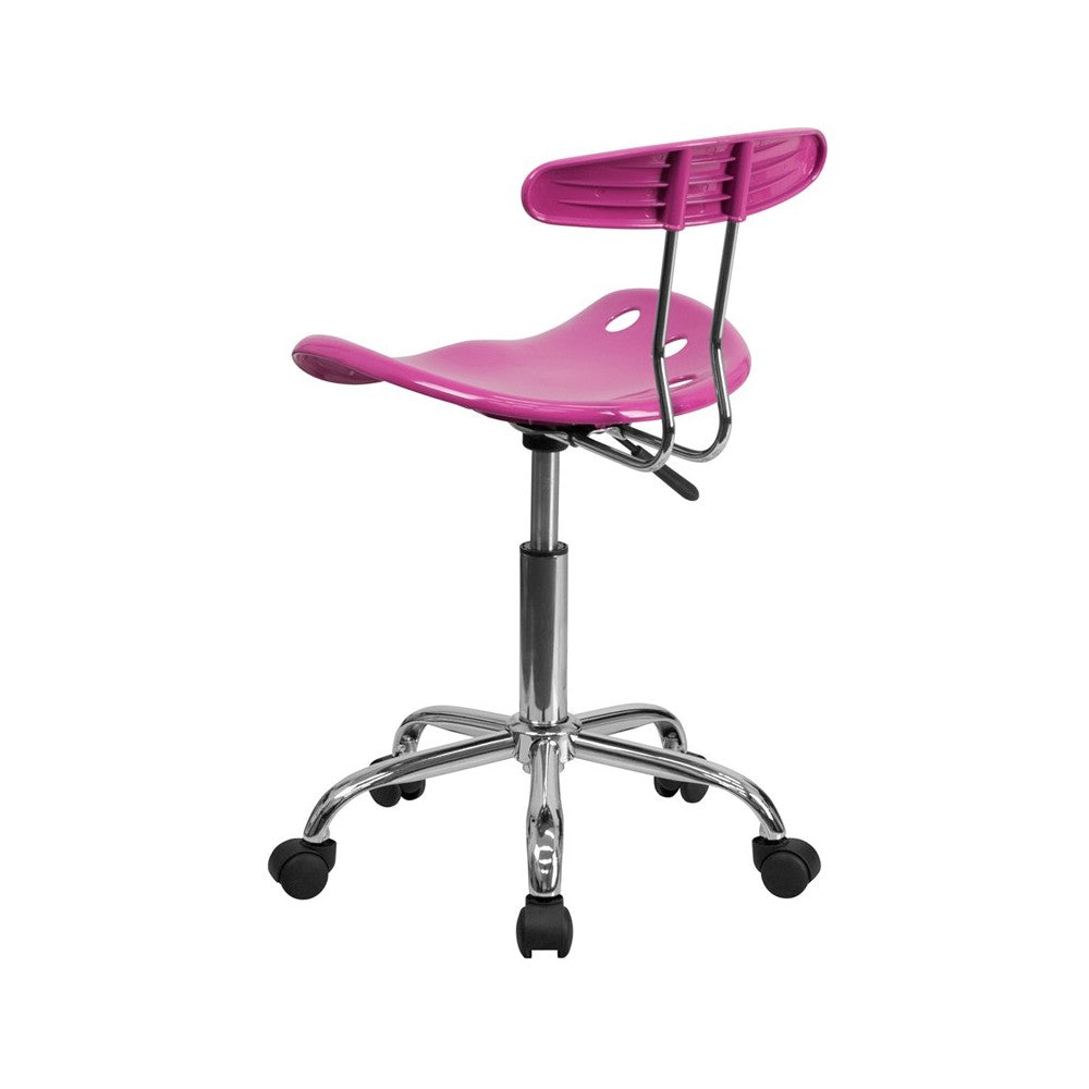 Vibrant Candy Heart and Chrome Swivel Task Office Chair with Tractor Seat