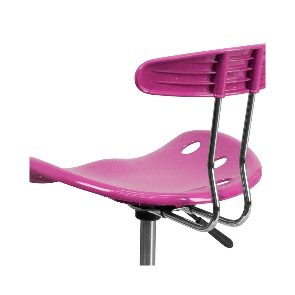 Vibrant Candy Heart and Chrome Swivel Task Office Chair with Tractor Seat