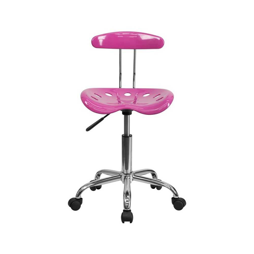 Vibrant Candy Heart and Chrome Swivel Task Office Chair with Tractor Seat