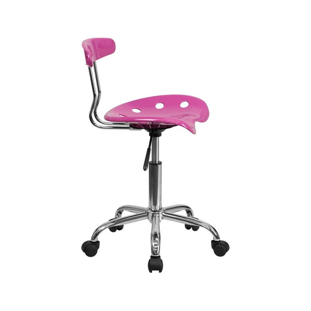 Vibrant Candy Heart and Chrome Swivel Task Office Chair with Tractor Seat