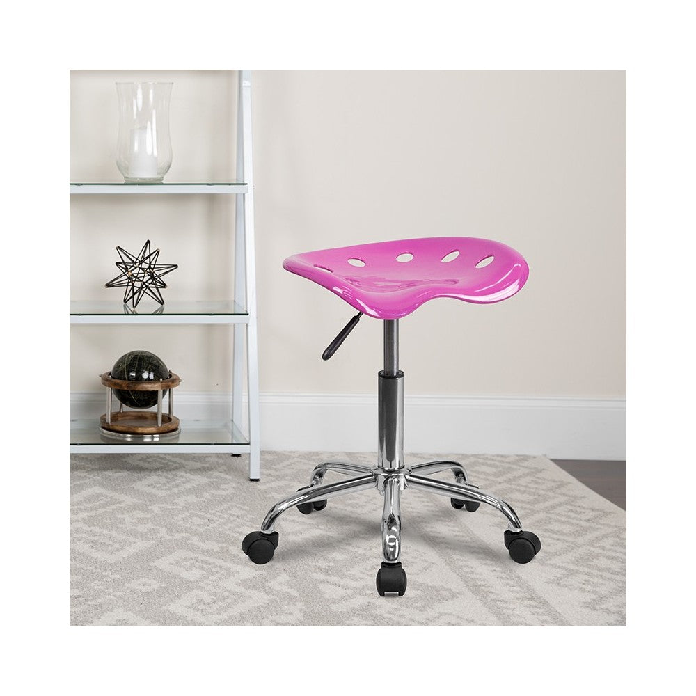 Vibrant Candy Heart Tractor Seat and Chrome Stool