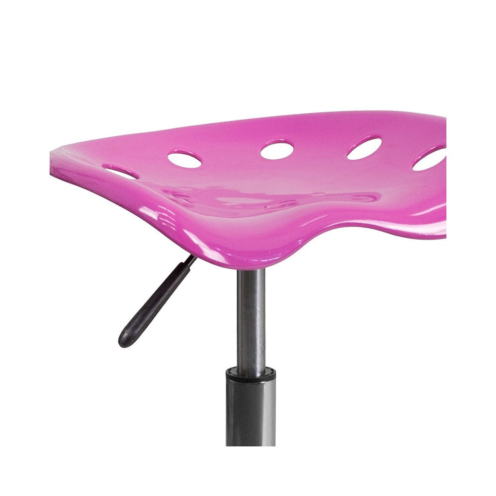 Vibrant Candy Heart Tractor Seat and Chrome Stool