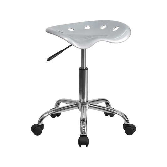 Vibrant Silver Tractor Seat and Chrome Stool