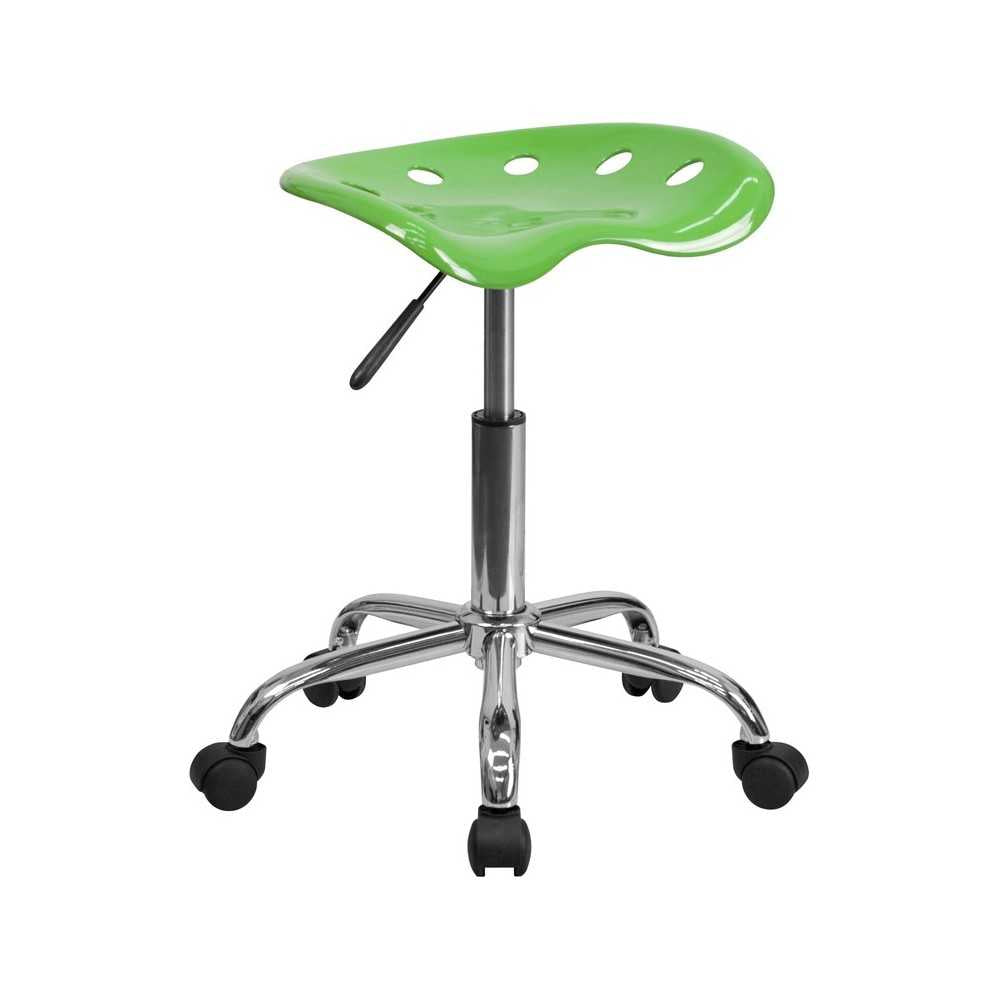 Vibrant Spicy Lime Tractor Seat and Chrome Stool