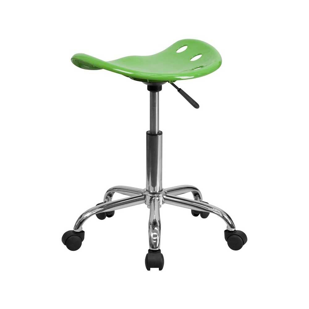 Vibrant Spicy Lime Tractor Seat and Chrome Stool