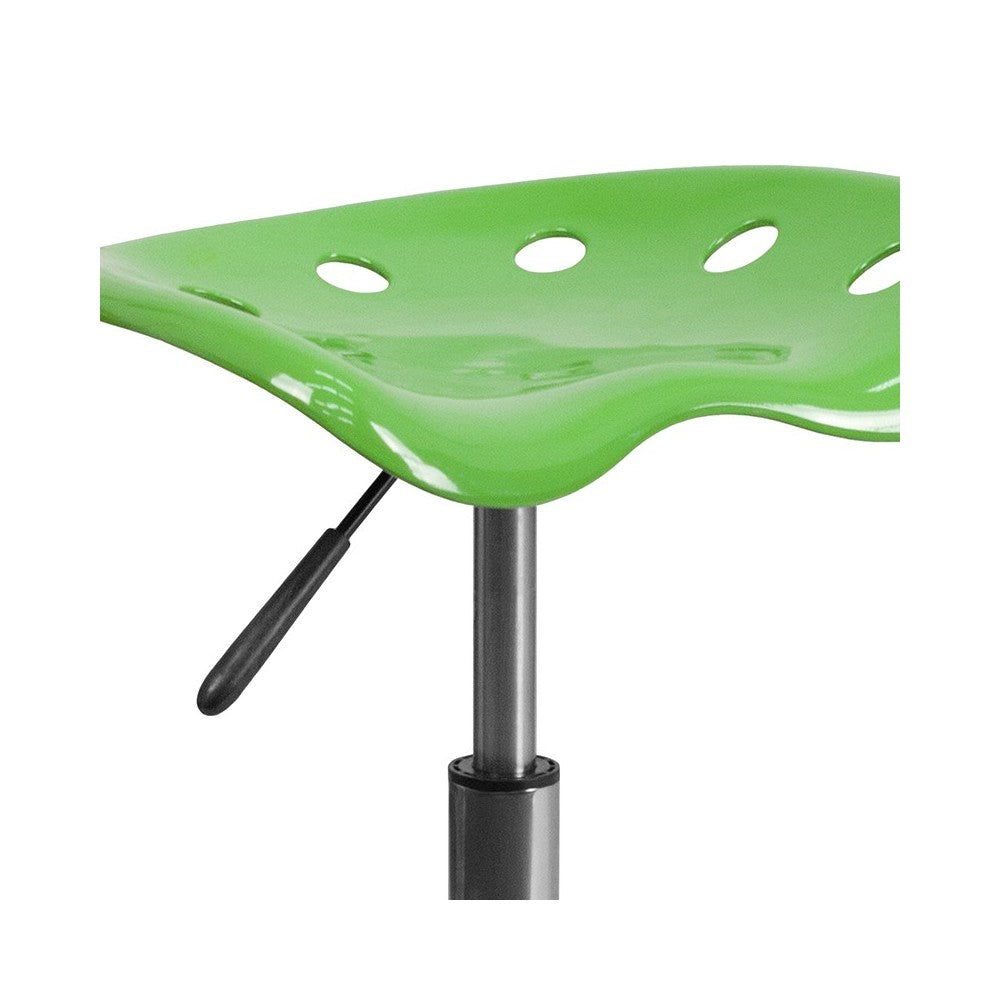 Vibrant Spicy Lime Tractor Seat and Chrome Stool