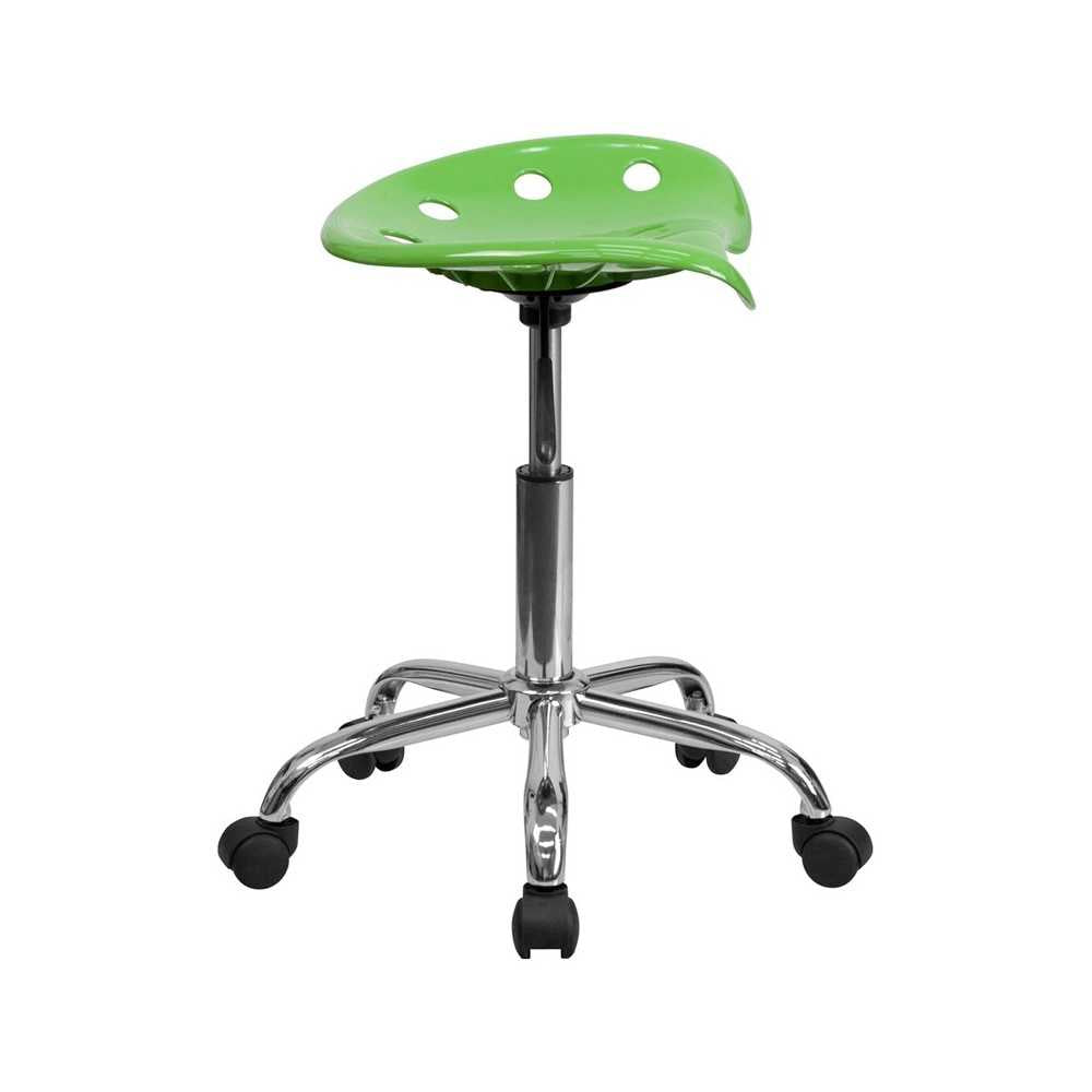 Vibrant Spicy Lime Tractor Seat and Chrome Stool