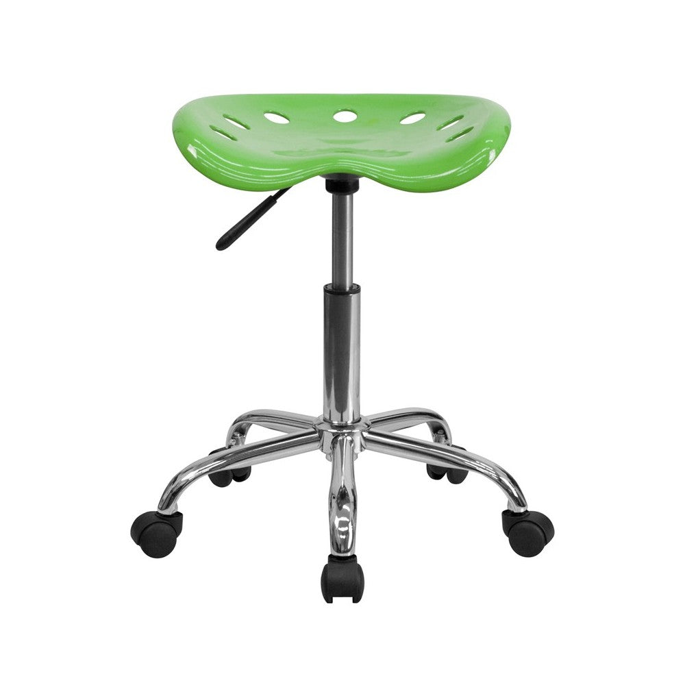 Vibrant Spicy Lime Tractor Seat and Chrome Stool