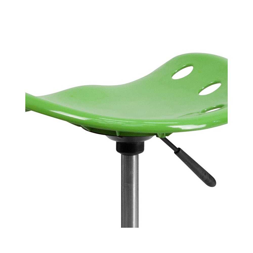 Vibrant Spicy Lime Tractor Seat and Chrome Stool