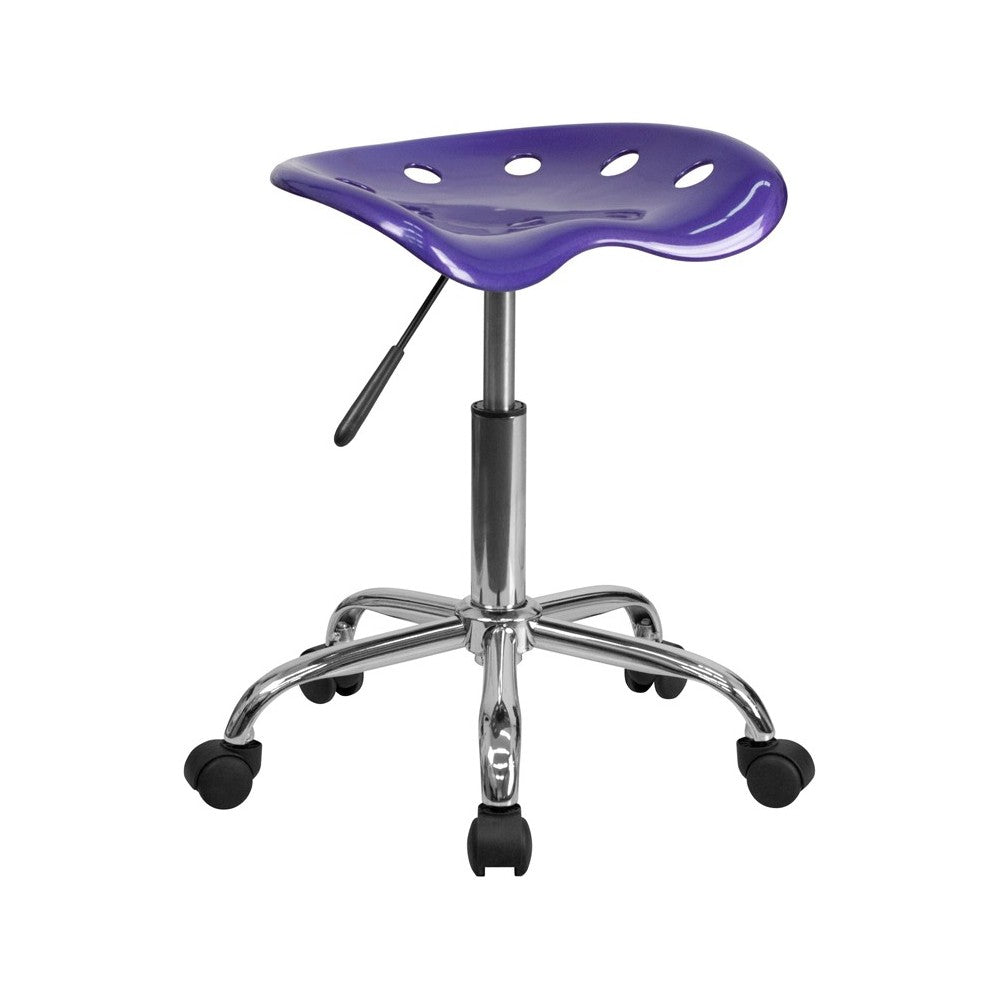 Vibrant Violet Tractor Seat and Chrome Stool