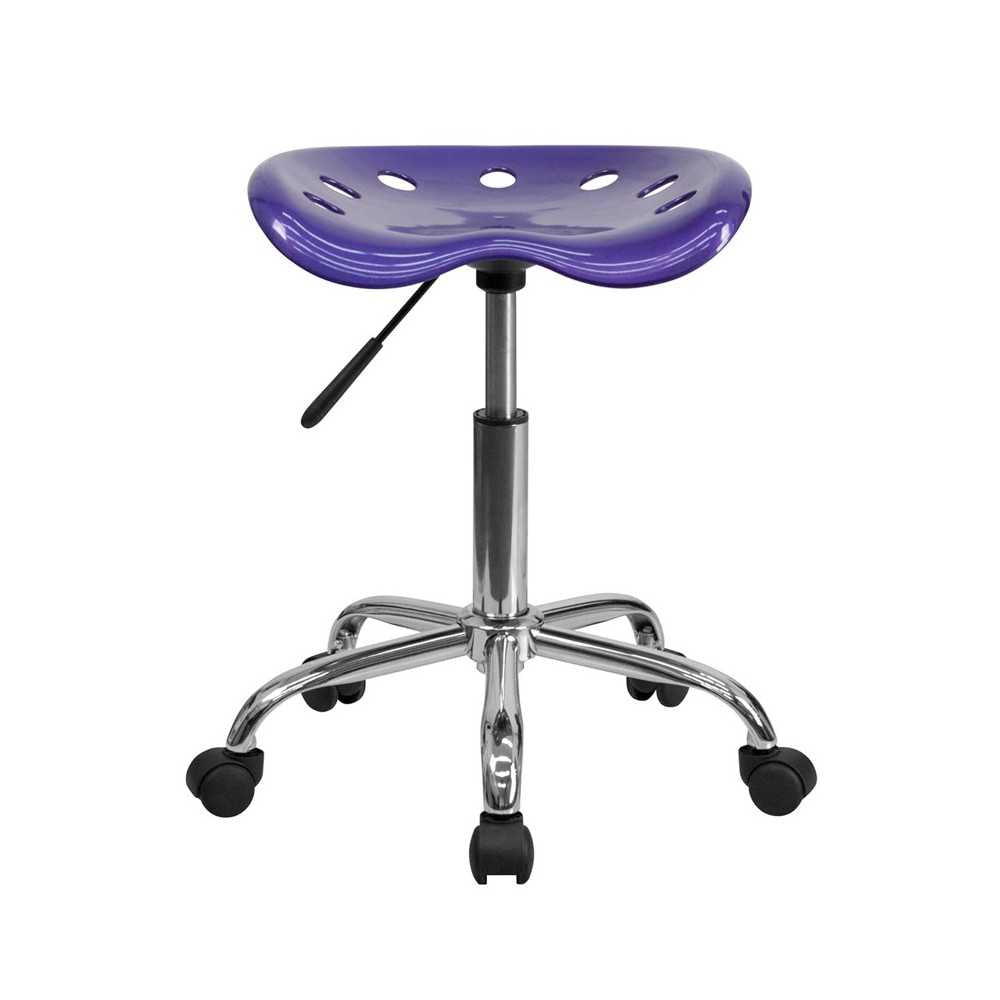 Vibrant Violet Tractor Seat and Chrome Stool