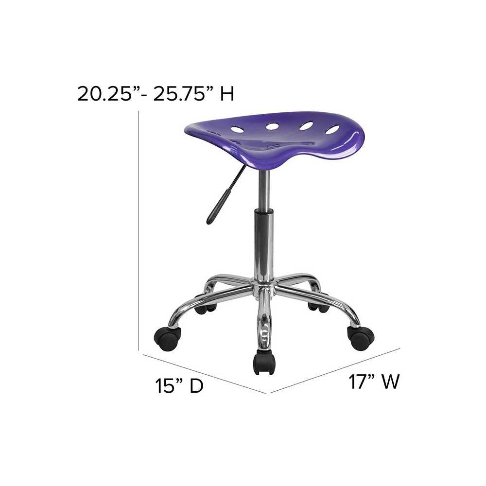 Vibrant Violet Tractor Seat and Chrome Stool