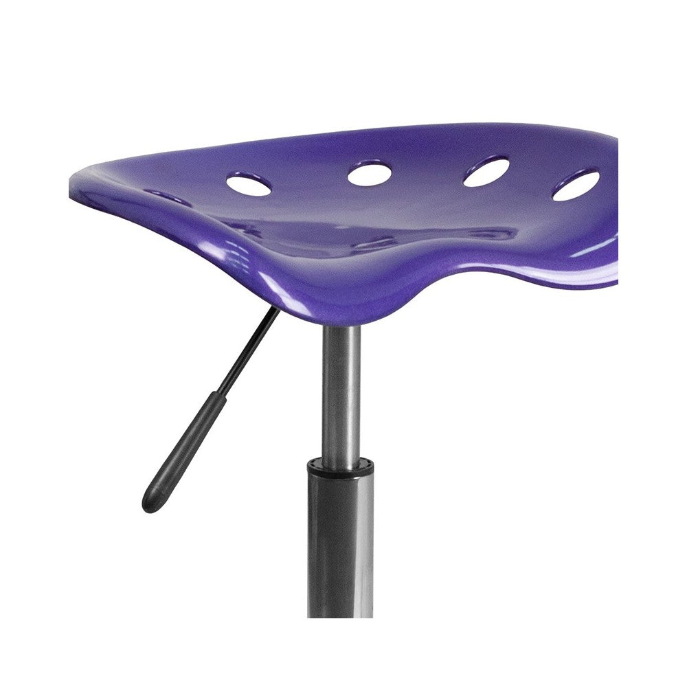 Vibrant Violet Tractor Seat and Chrome Stool