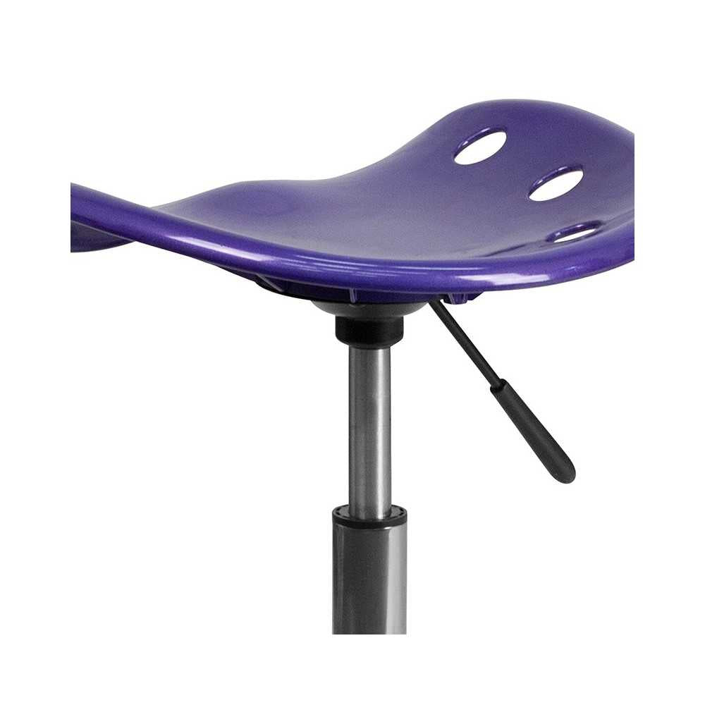 Vibrant Violet Tractor Seat and Chrome Stool