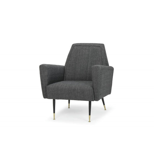 Victor Dark Gray Tweed Fabric Occasional Chair